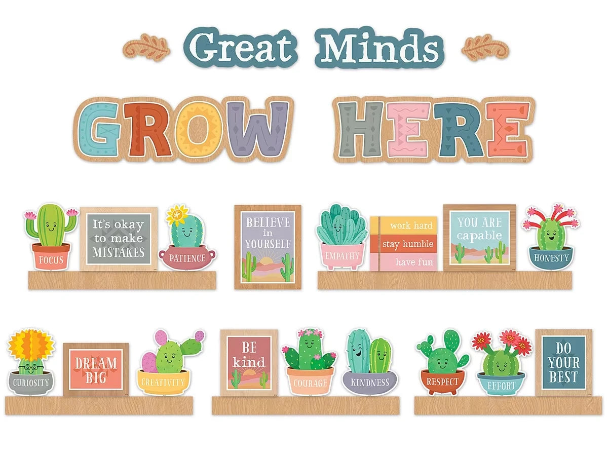 Happy Cactus Crew Growth Mindset Bulletin Board Set - US 5797