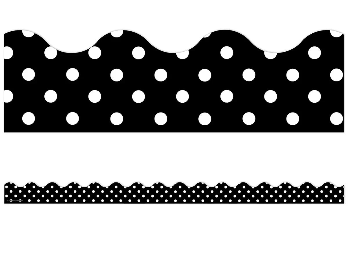 Black Polka Dot Scalloped Border - US 5586