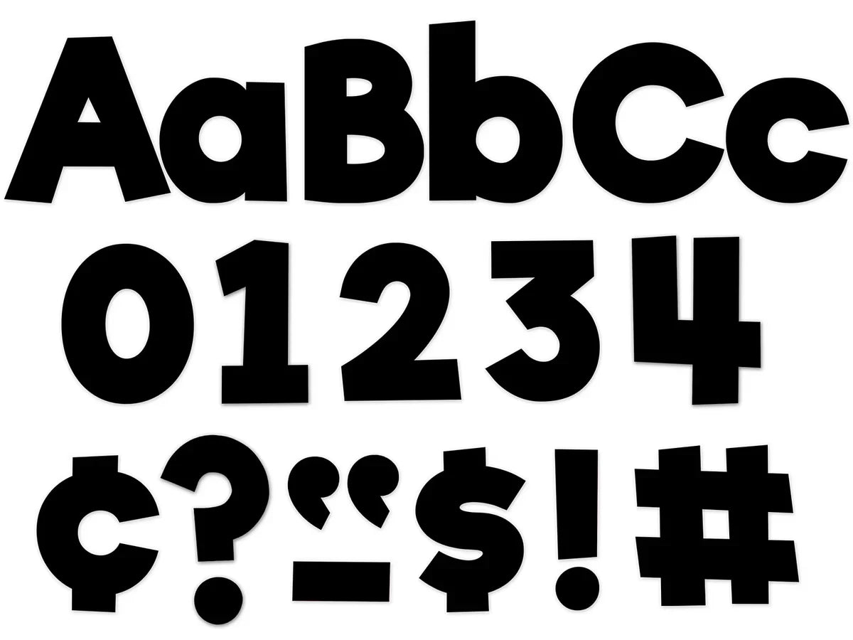 Black 4" Punch-Out Letters - US 4808