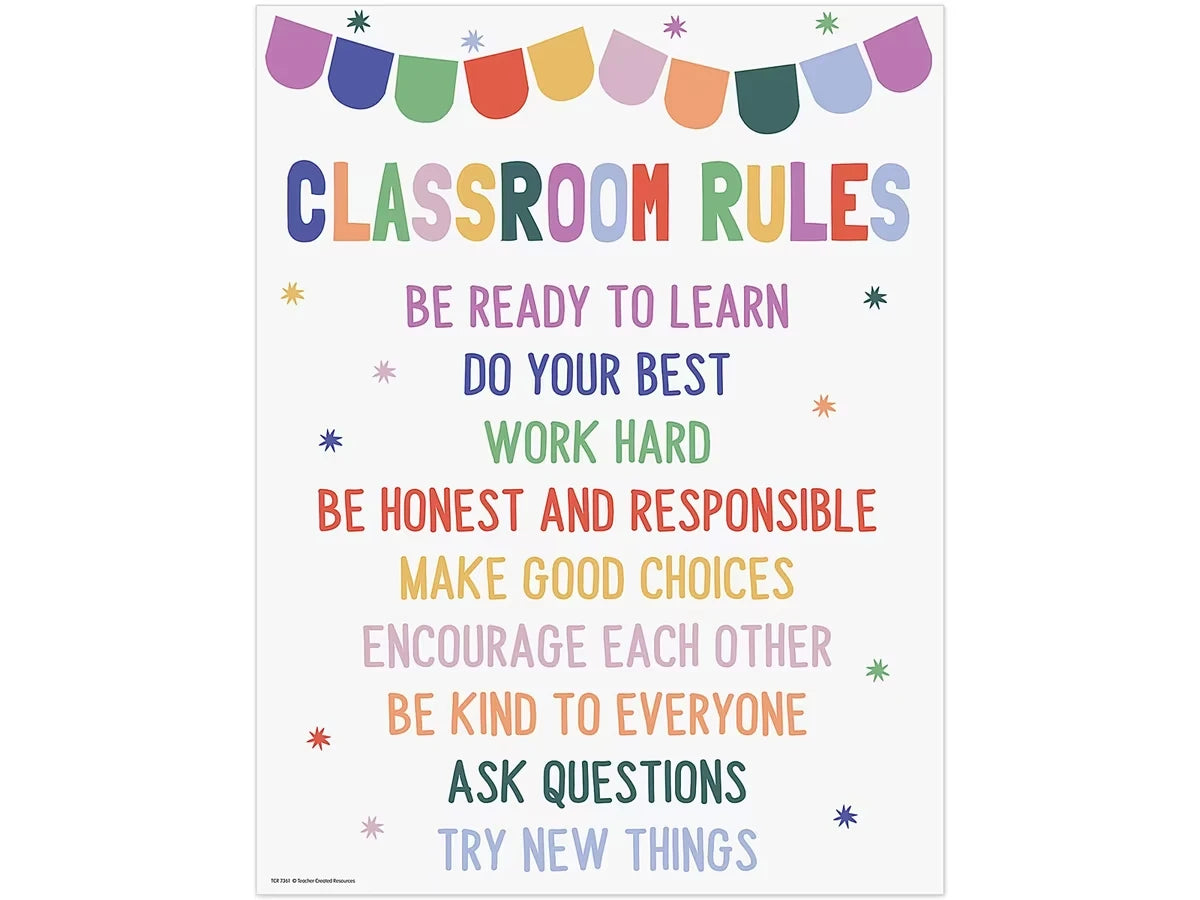Color Crush Classroom Rules Poster - US 5226