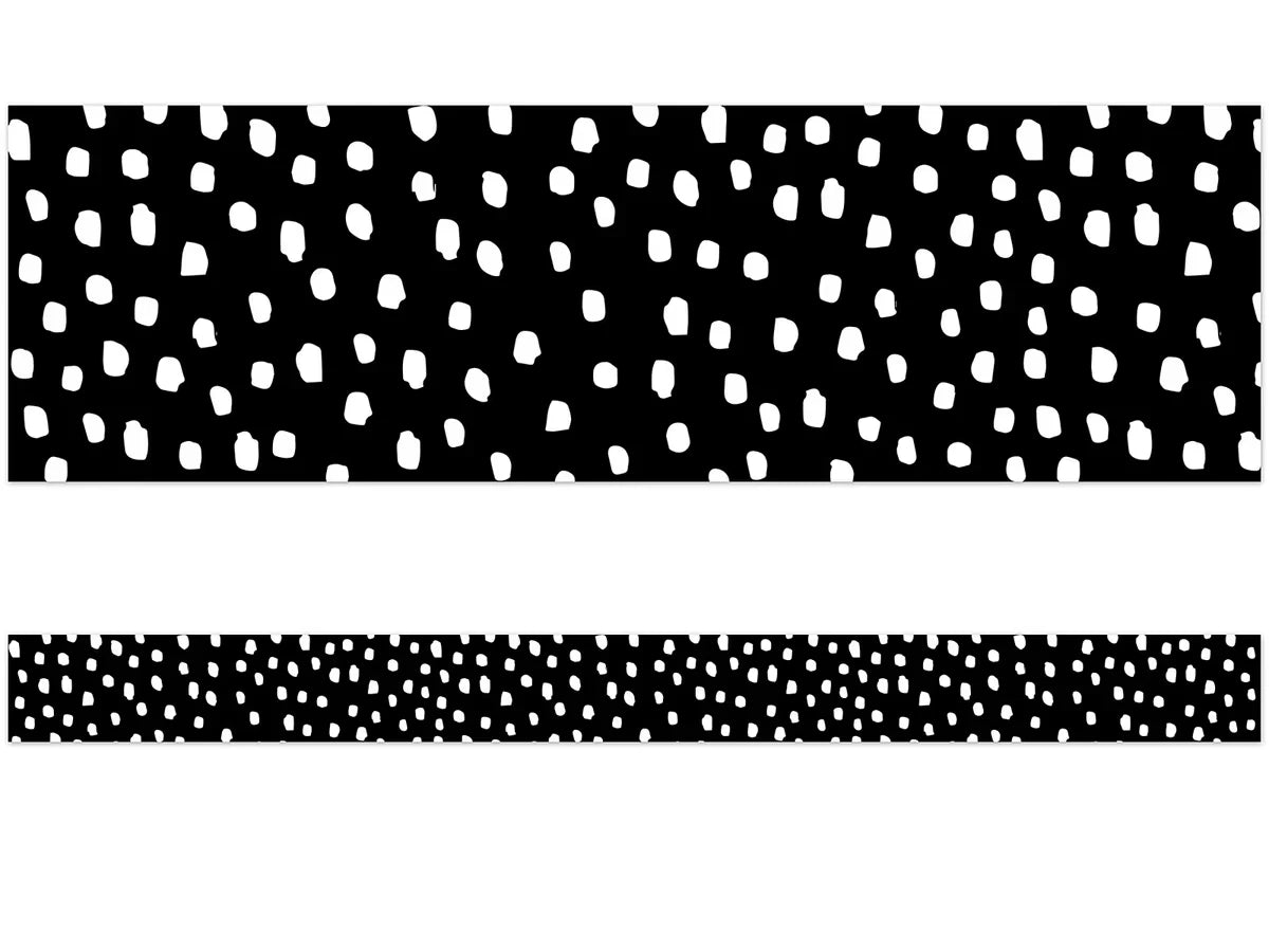 Black & White Messy Dot Border - US 3495