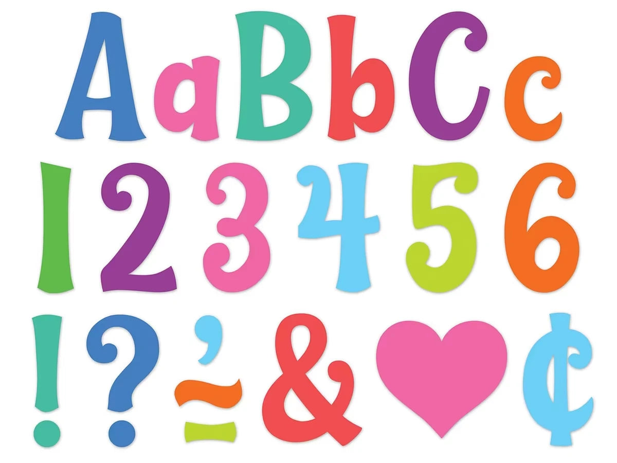 Colorful Wild Whimsy 4" Self-Adhesive Punch-Out Letters - US 3436