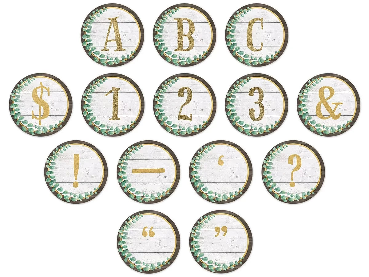 Eucalyptus Circle 3 1/2" Punch-Out Letters - US 7352