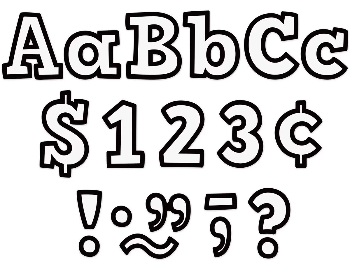Black & White Bold 4" Punch-Out Letters - US 3044