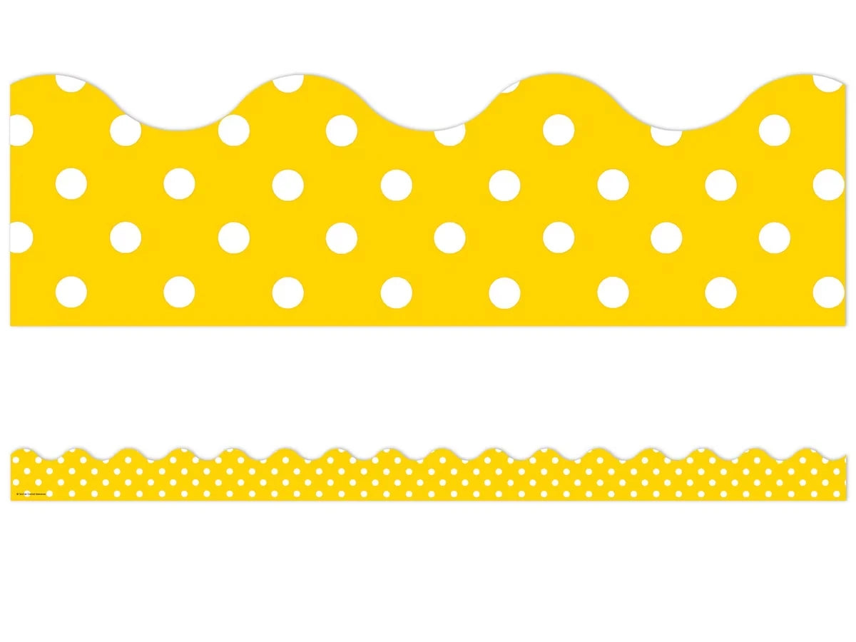 Yellow Polka Dot Scalloped Border - US 7781