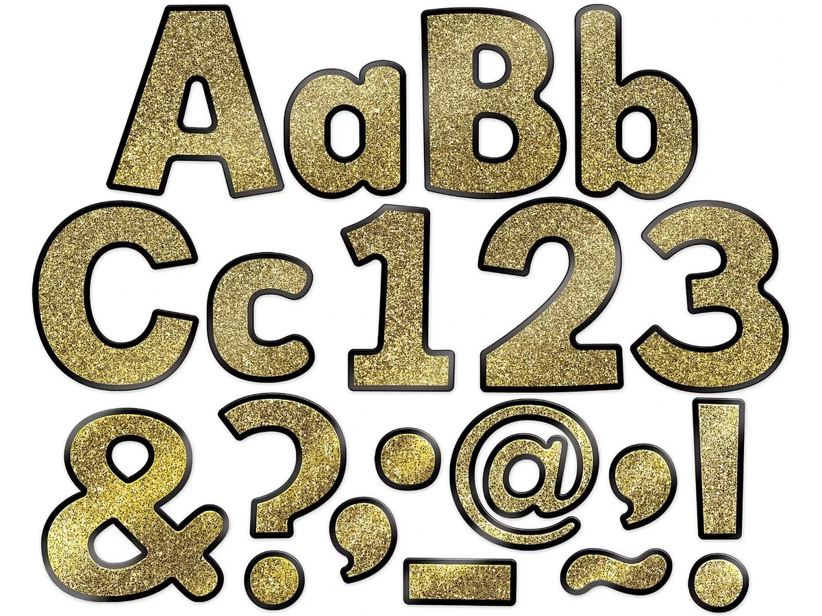 Sparkle & Shine Gold Glitter 4" Punch-Out Letters - US 1961