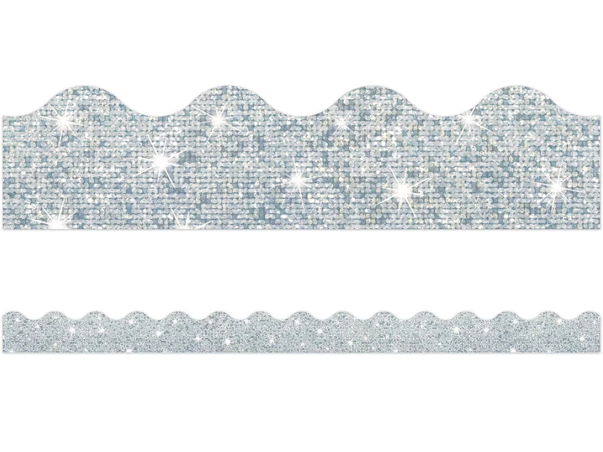 Silver Sparkle Scalloped Border - US 9764