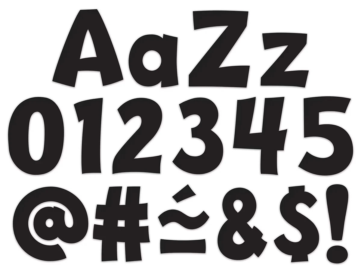 Black Playful 4" Punch-Out Letters - US 3686
