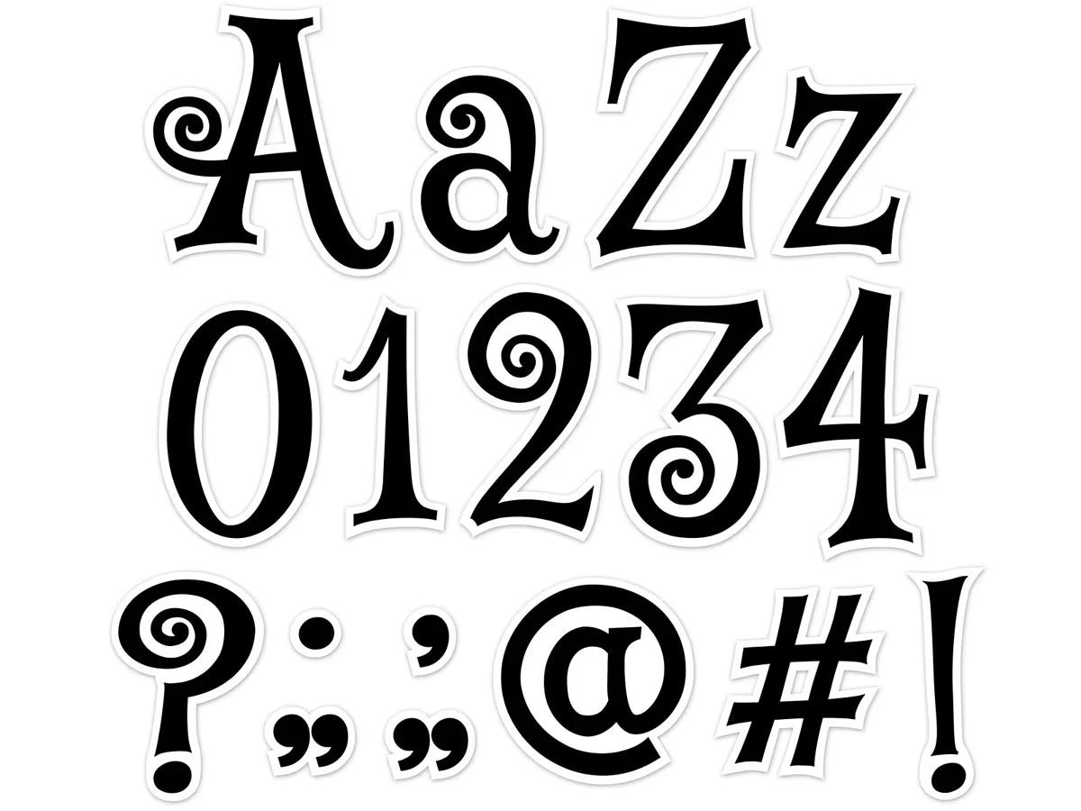 Black Swirl 4" Punch-Out Letters - US 8114