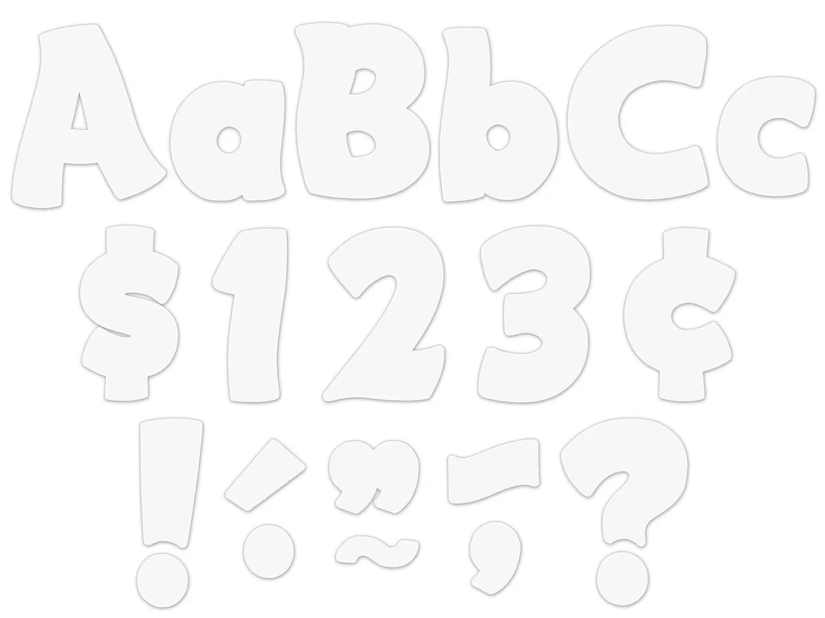Wavy White 4" Punch-Out Letters - US 6160