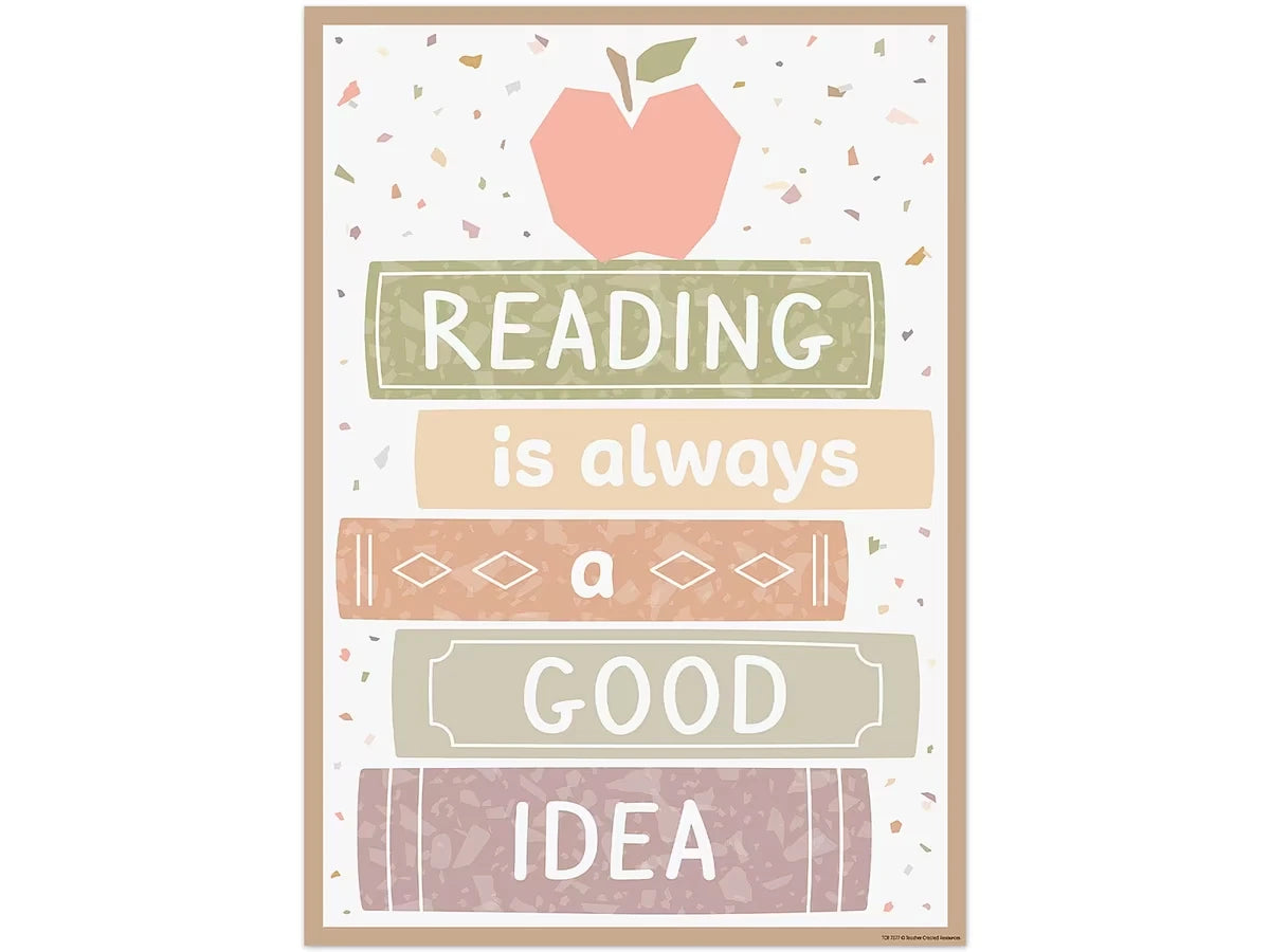 Terrazzo Tones Reading Is Always a Good Idea Poster - US 8579
