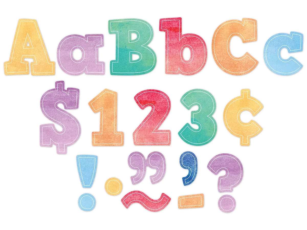 Watercolor 4" Punch-Out Letters - US 1515