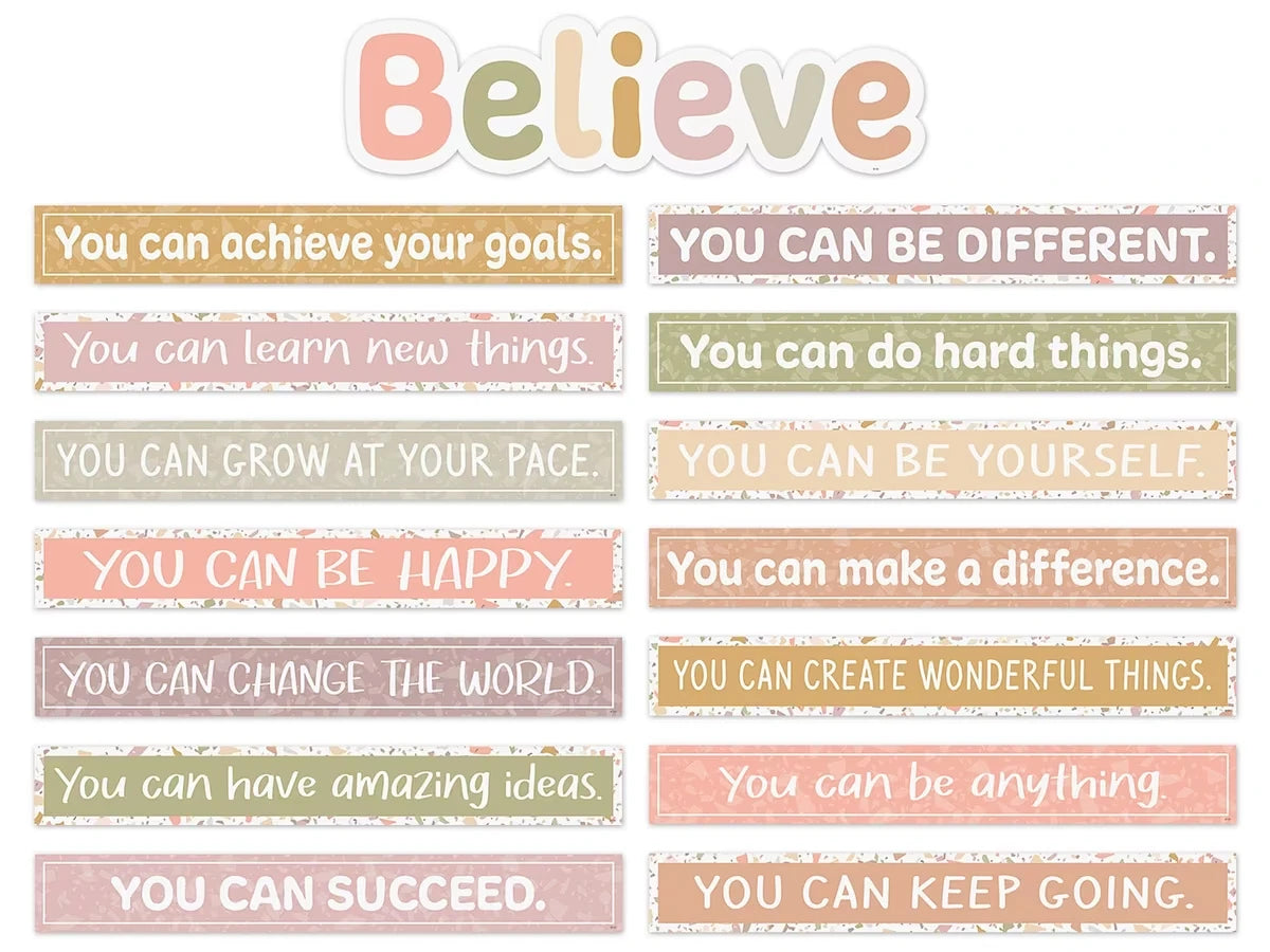 Terrazzo Tones Believe Bulletin Board Set - US 2068