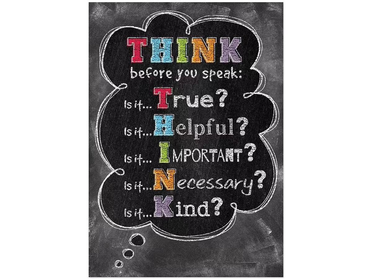 Chalk It Up! Think Before You Speak Poster - US 7469
