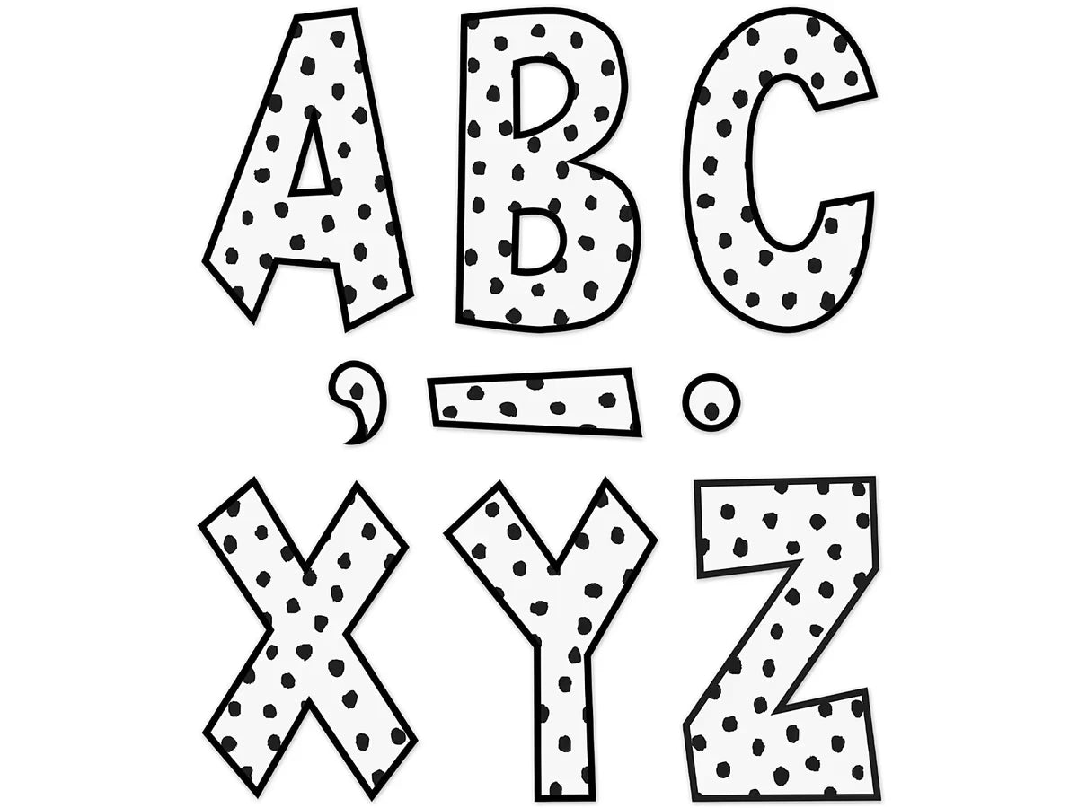 Black Painted Dot 7" Punch-Out Letters - US 3666