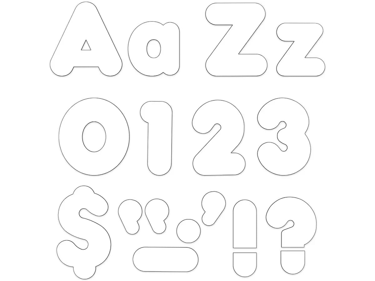 White 4" Punch-Out Letters - US 2865