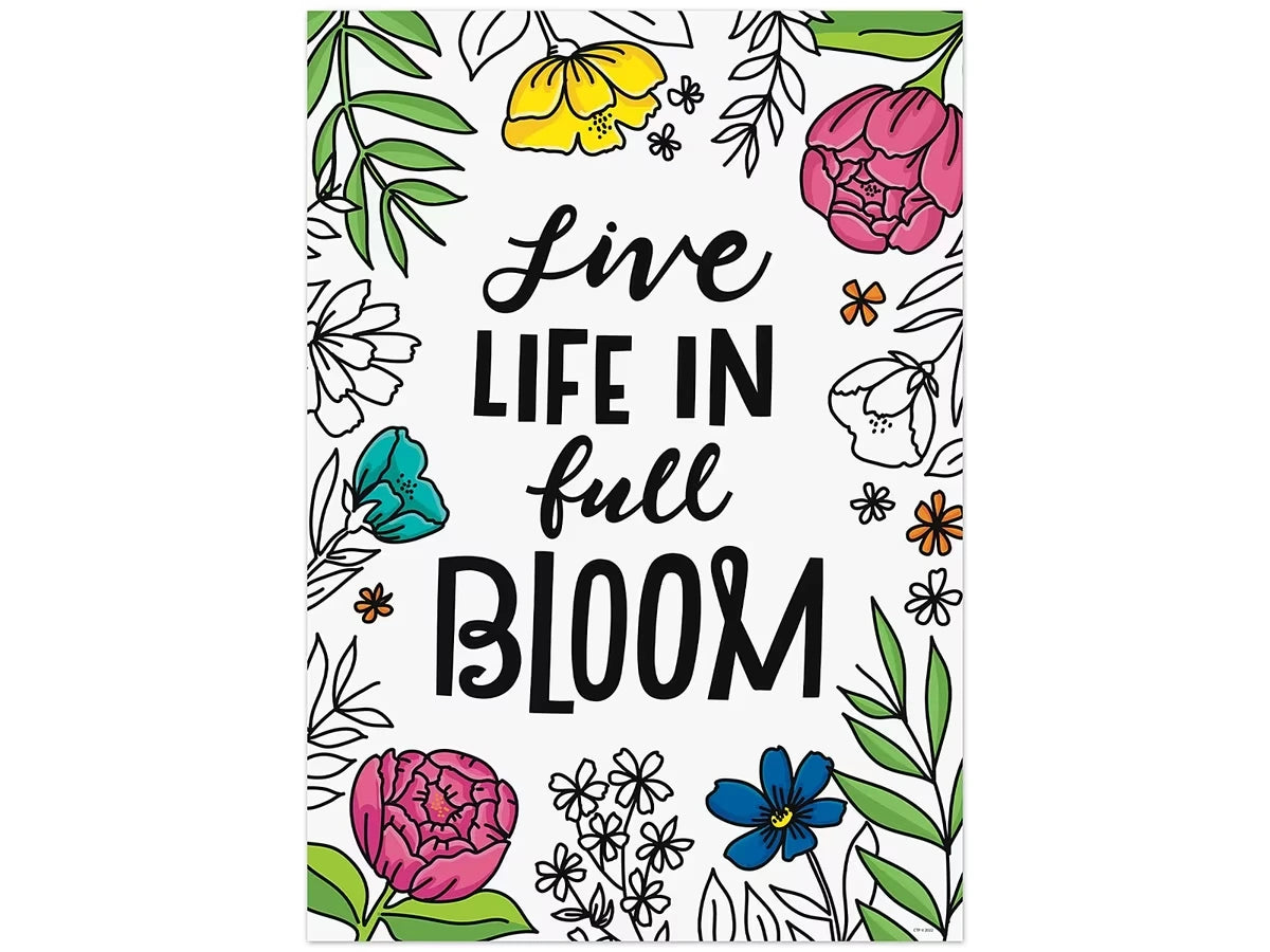 Bright Blooms Live Life in Full Bloom Poster - US 6917