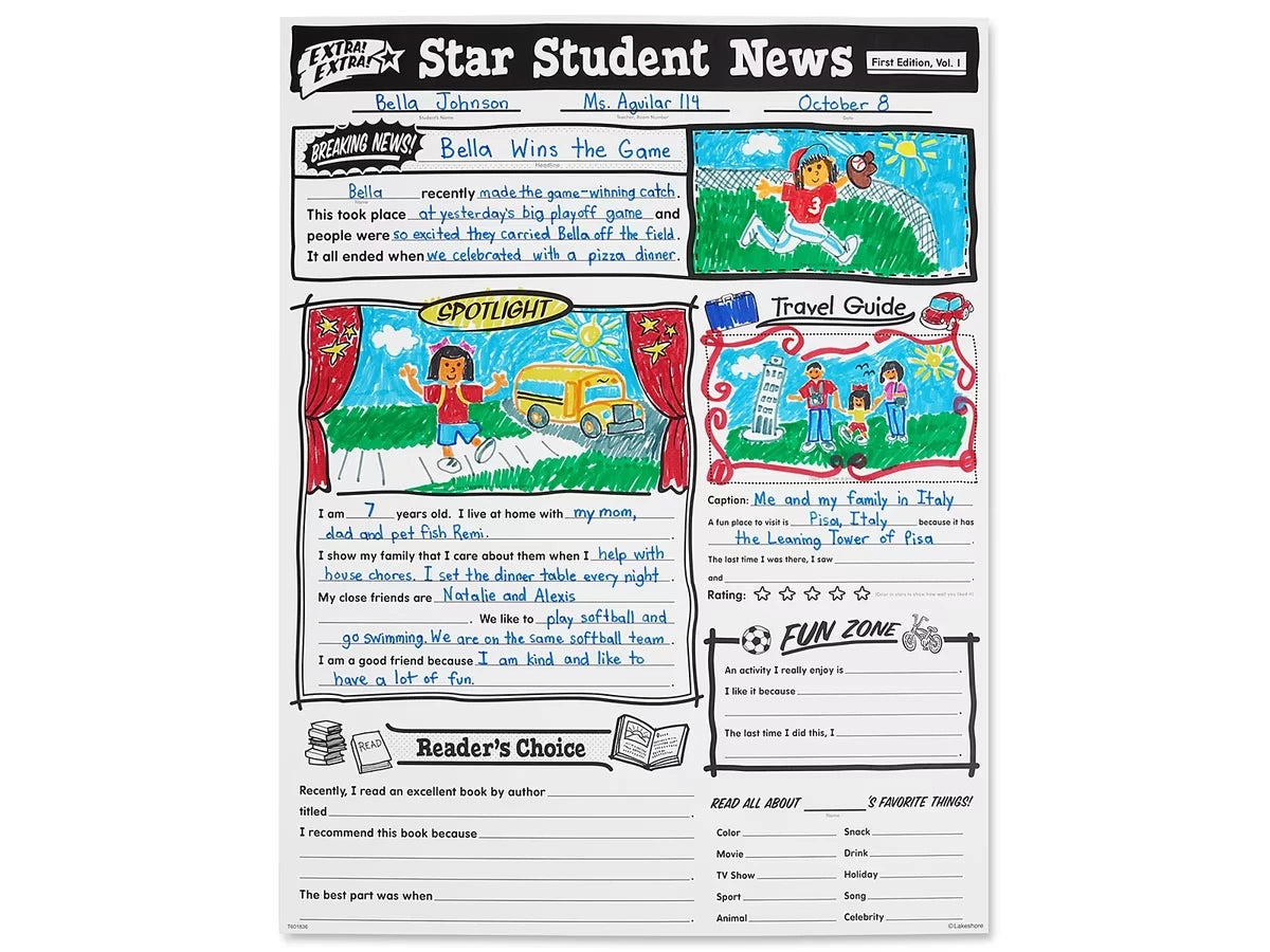 Star Student All About Me Posters - Set of 30 - US 5953