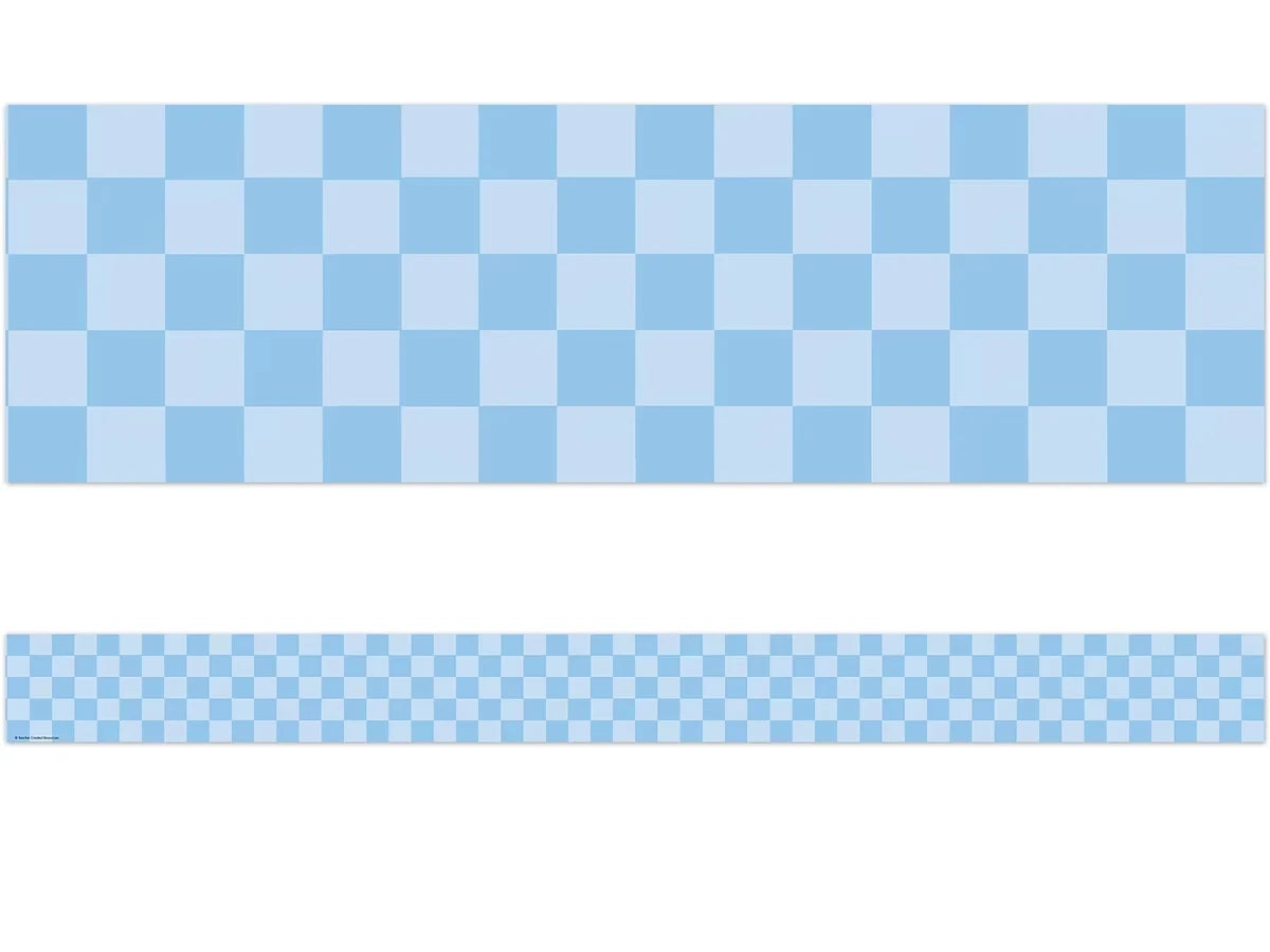 Cool for School Blue Checkered Border - US 4193