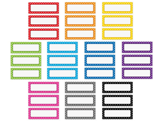 Polka Dot Magnetic Write & Wipe Labels - US 9610