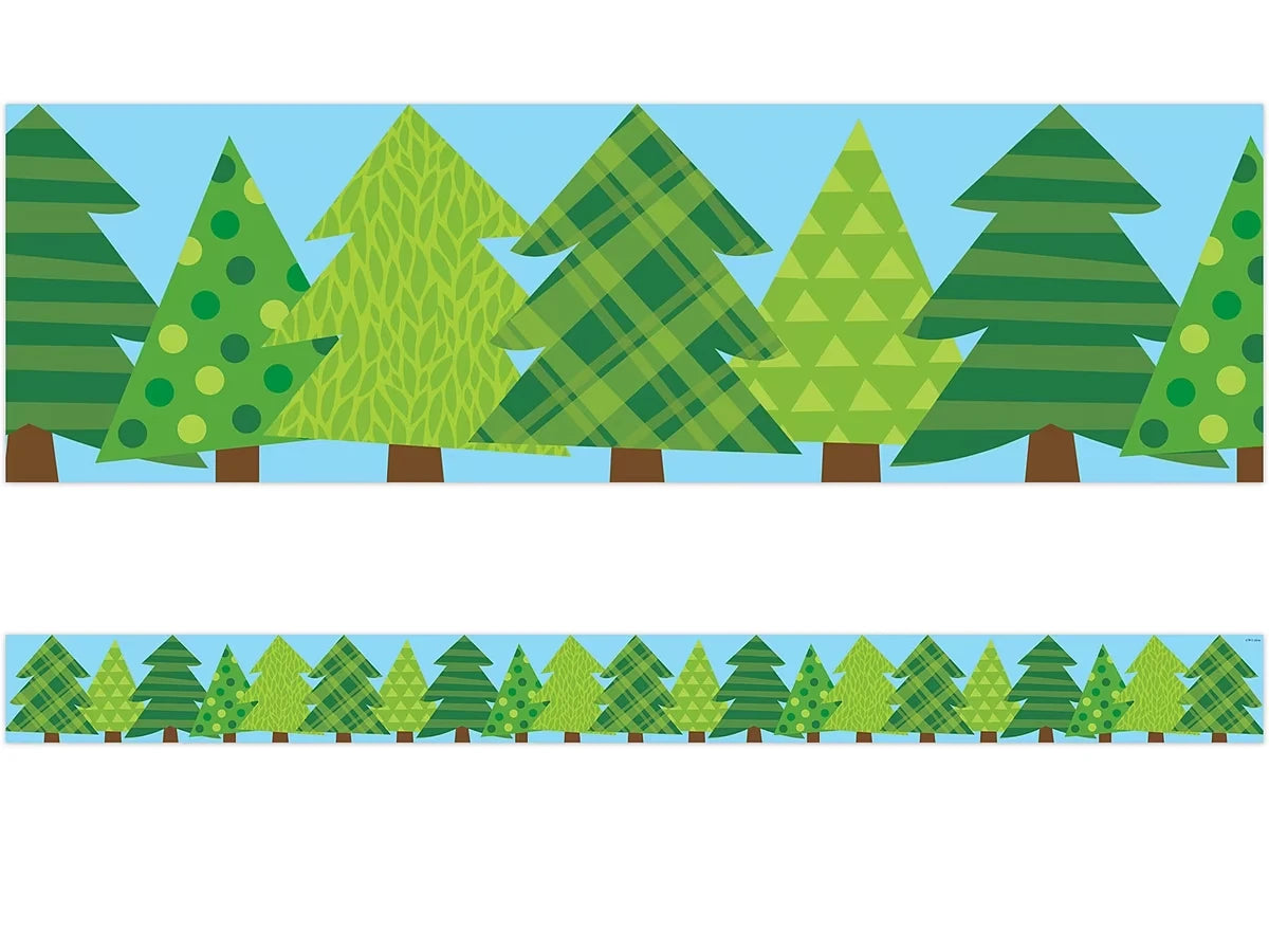 Woodland Friends Patterned Pine Tree Border - US 3913
