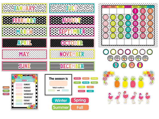 Simply Stylish Tropical Calendar Bulletin Board Set - US 4291