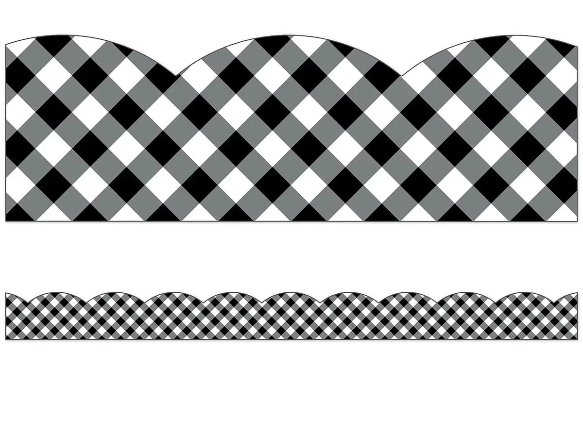 Woodland Whimsy Gingham Scalloped Border - US 7057