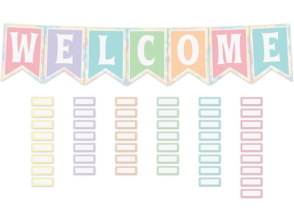 Pastel Pop Pennant Welcome Bulletin Board Set - US 4092