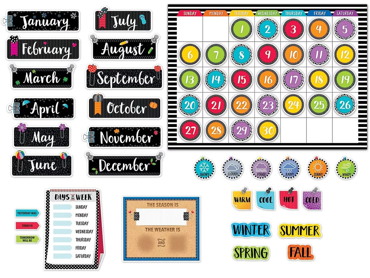 Bold & Bright Calendar Bulletin Board Set - US 1880