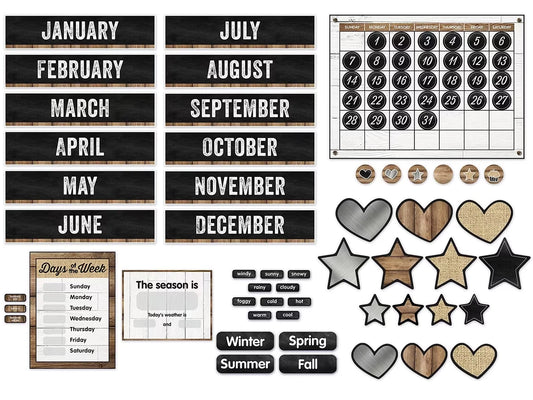 Industrial Chic Calendar Bulletin Board Set - US 8796