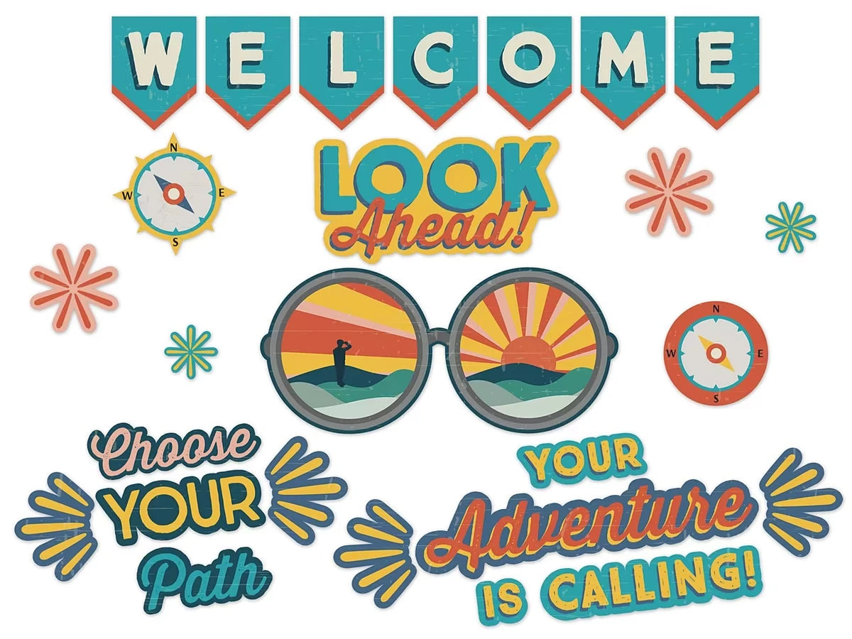 Adventurer Welcome Pennant Bulletin Board Set - US 7558