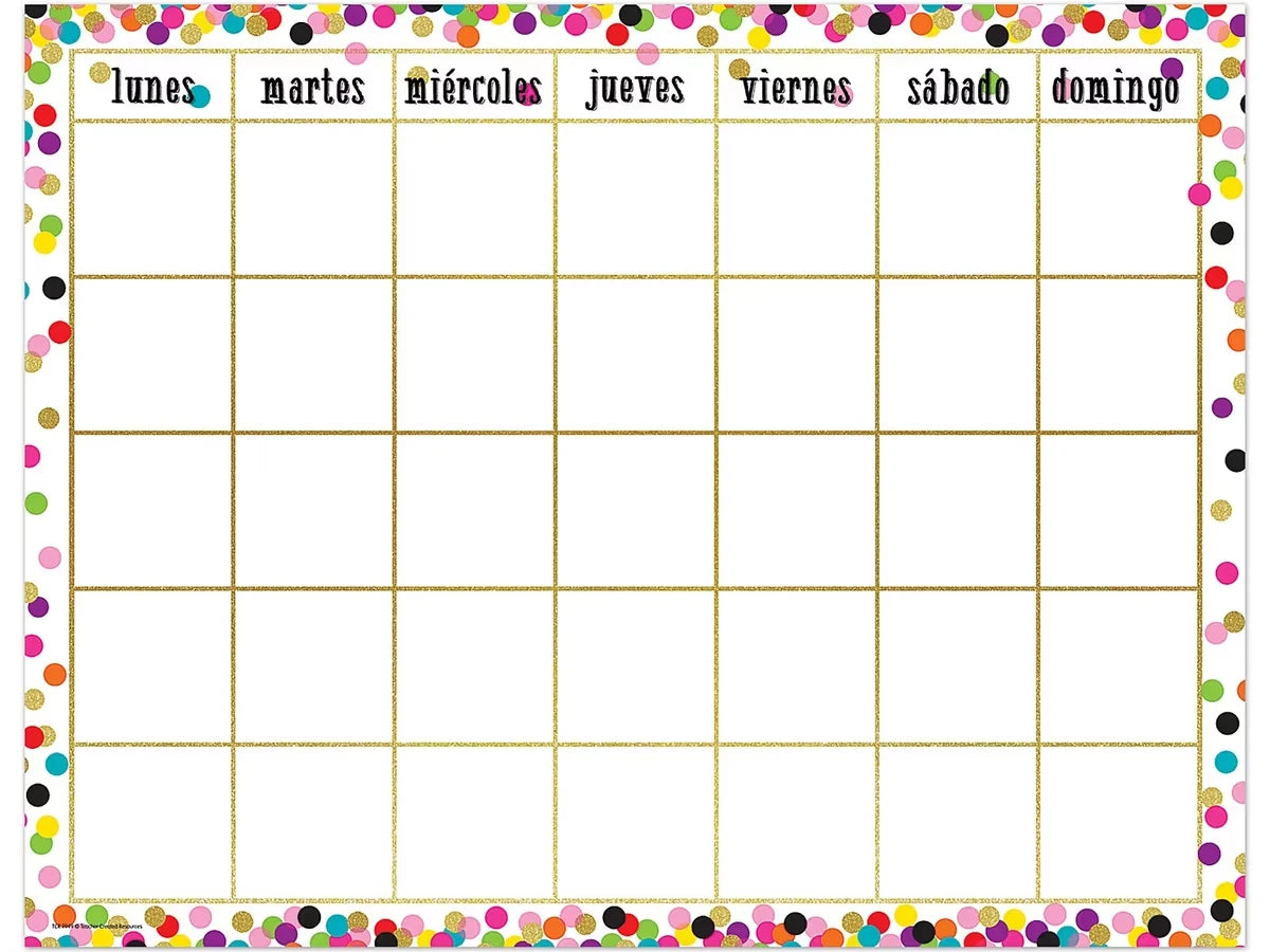 Confetti Spanish Classroom Calendar - US 4236