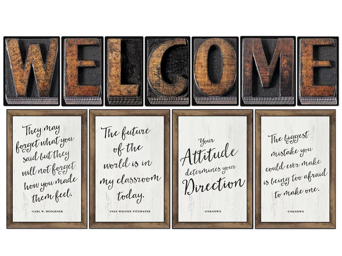 Industrial Chic Welcome Bulletin Board Set - US 5011