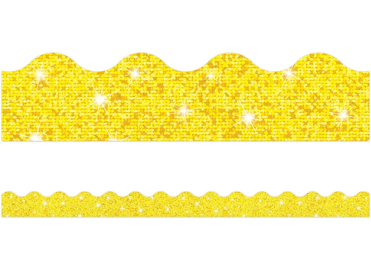 Yellow Sparkle Scalloped Border - US 8365