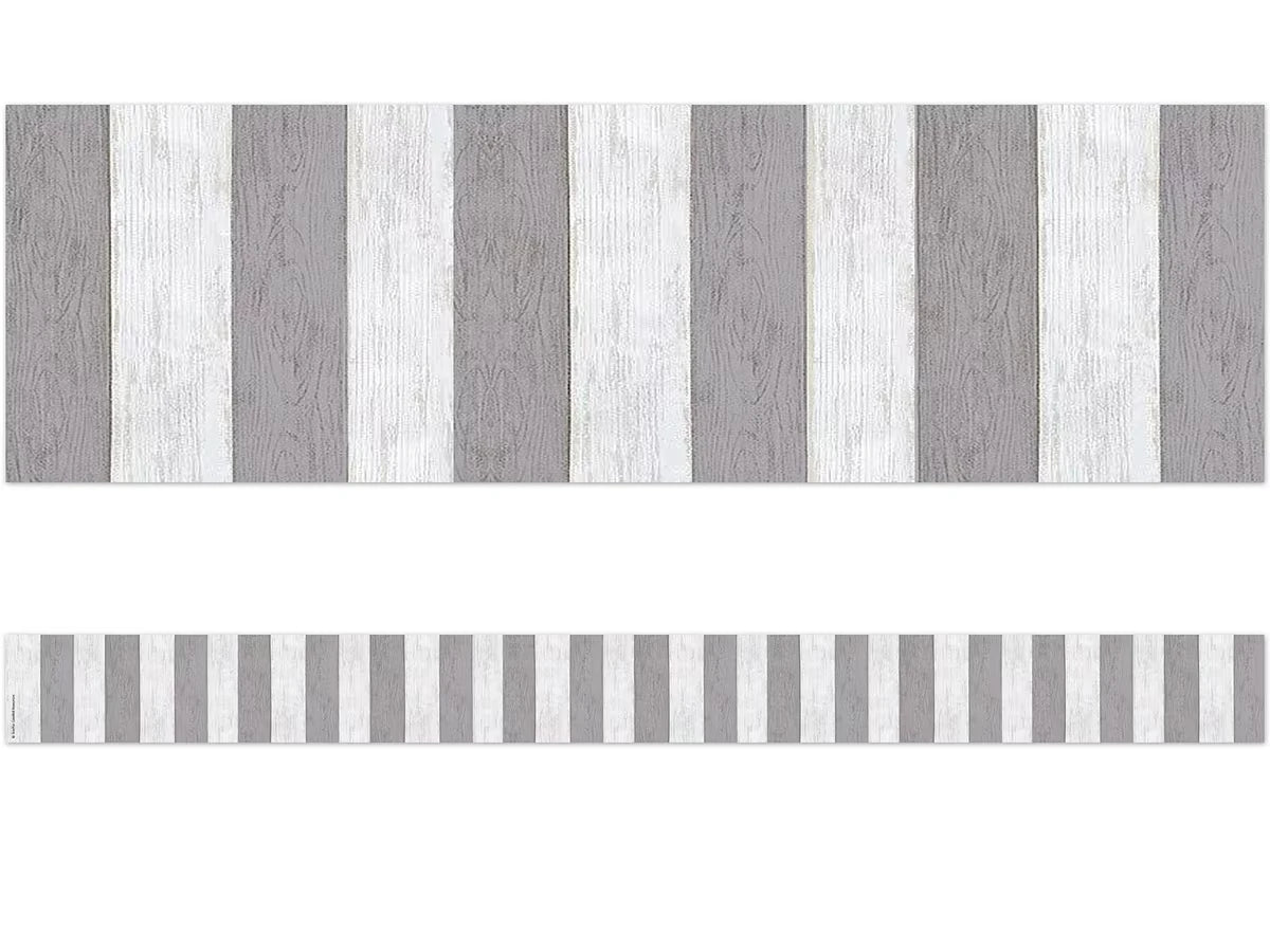 Modern Farmhouse Gray Striped Border - US 9018