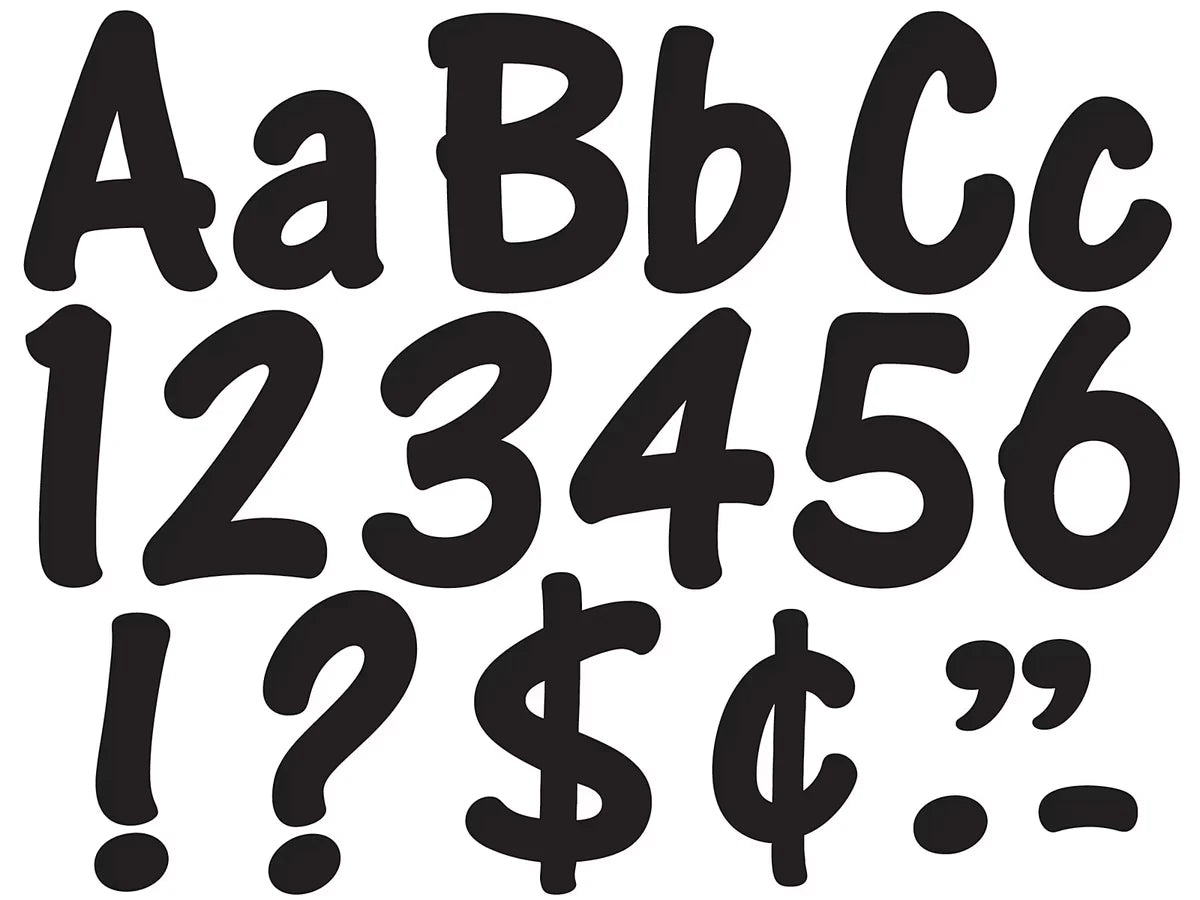 Black 4" Self-Adhesive Punch-Out Letters - US 1609