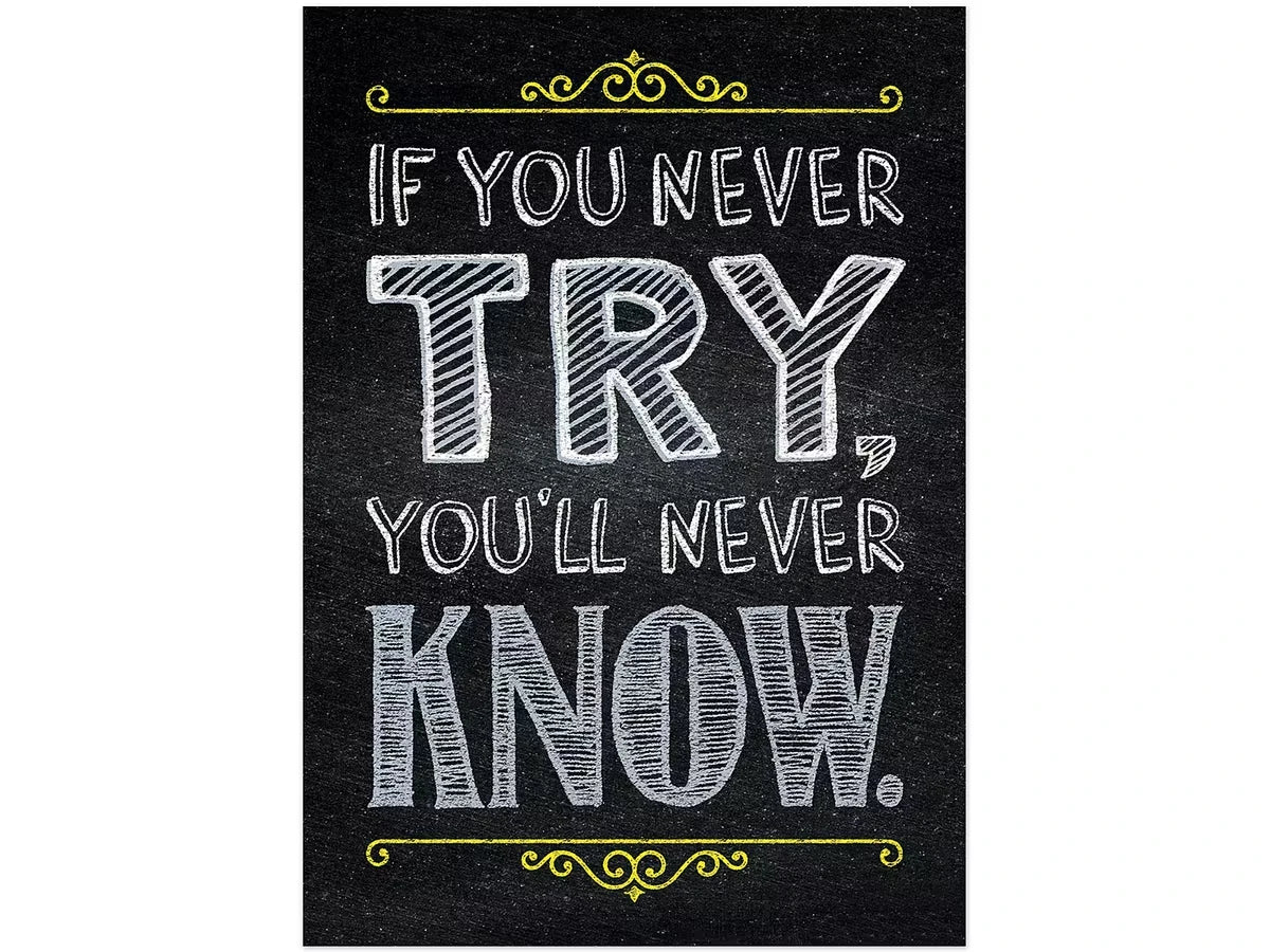 Chalk It Up! If You Never Try, You’ll Never Know Poster - US 8543