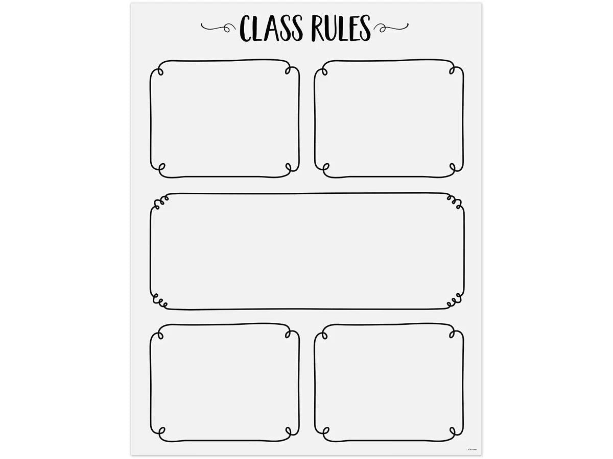 Black & White Classroom Rules Poster - US 5025