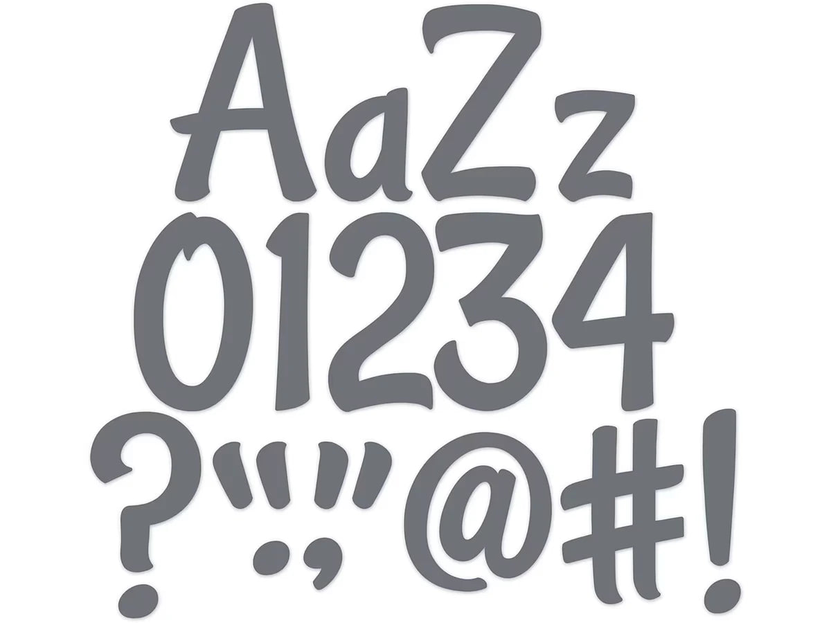 Gray Stylish 4" Punch-Out Letters - US 1876