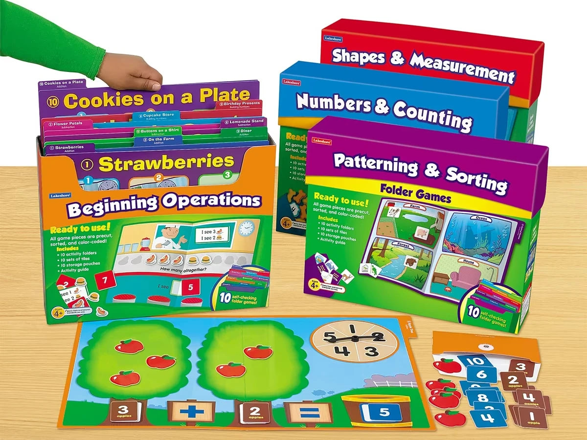 Early Math Folder Game Libraries - Pre K-K - Complete Set - US 8799