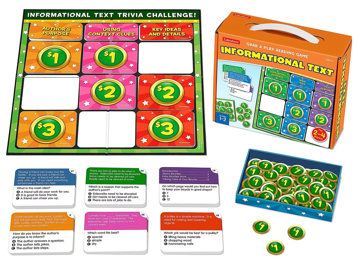 Informational Text Grab & Play Game - Gr. 1-2 - US 4626