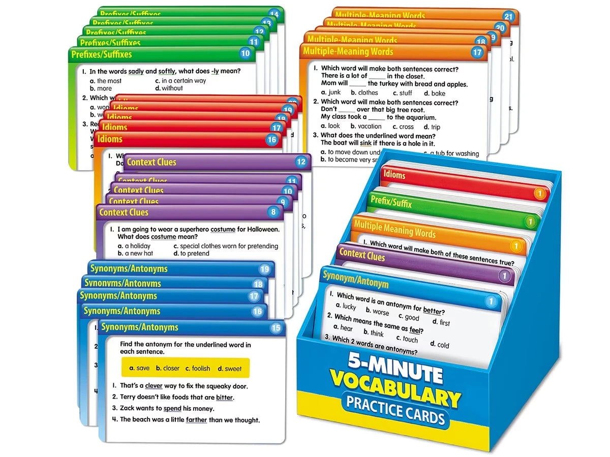 5-Minute Vocabulary Practice Cards - Gr. 3-5 - US 6106