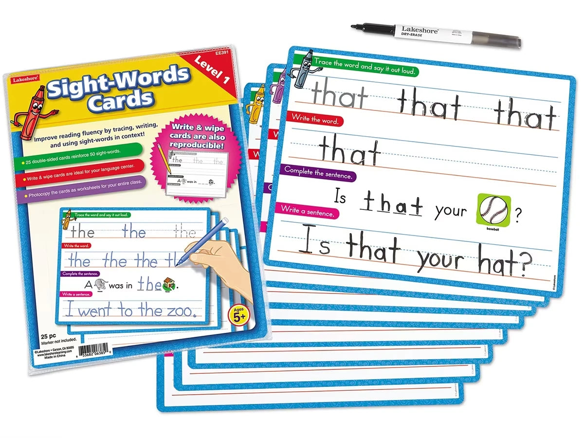 Write & Wipe Sight-Words Practice Cards - US 5781