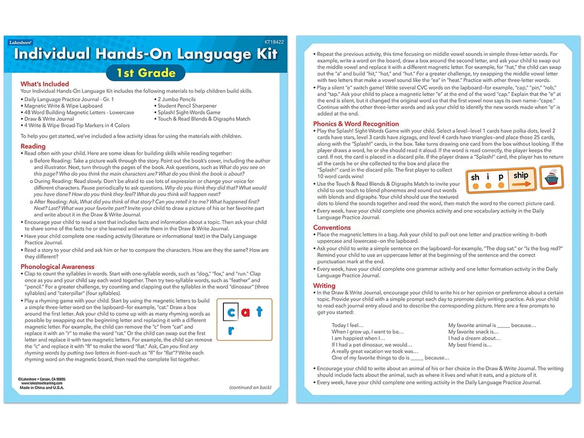 Individual Hands-On Language Kit – Gr. 1 - US 8034