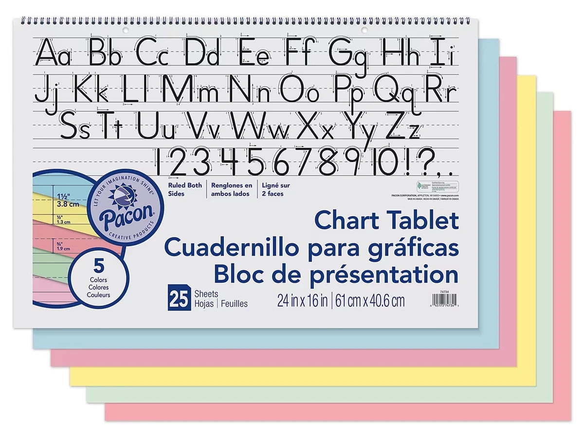Pastel Ruled Chart Tablet - US 8132