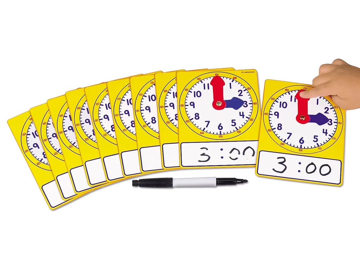 Write & Wipe Student Clocks - Set of 10 - US 7602