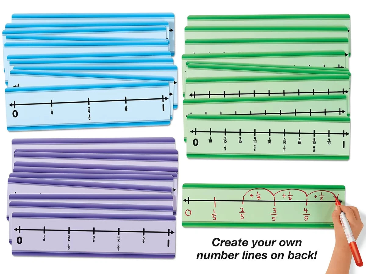 Student Write & Wipe Number Lines - Fractions - US 9730