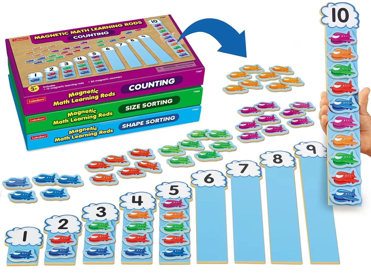 Magnetic Math Learning Rods - Complete Set - US 3818