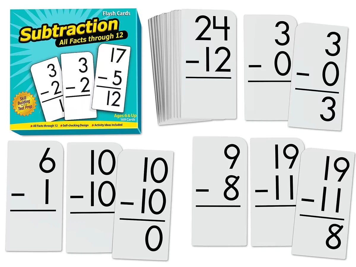 Subtraction All Facts 0-12 Flash Cards - US 9236