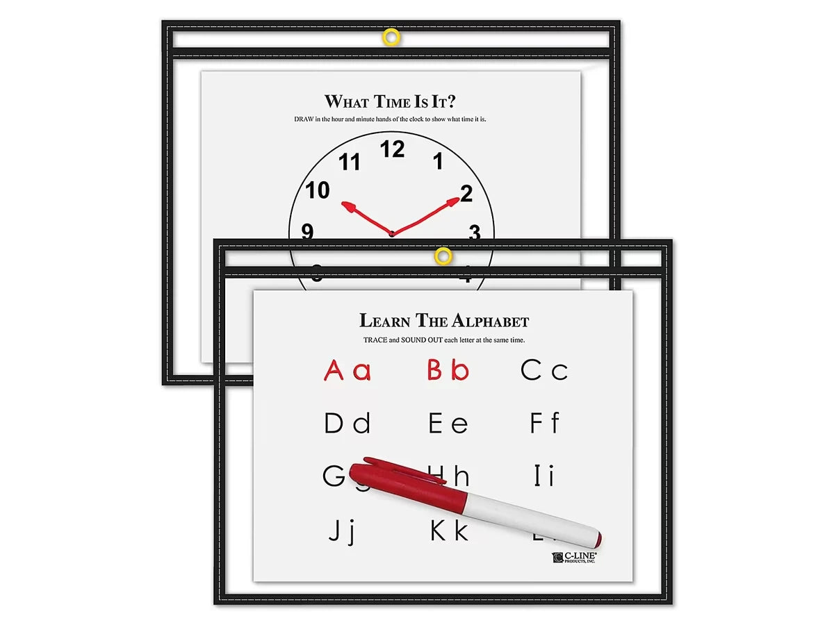 Reusable Write & Wipe Horizontal Pocket - US 3412